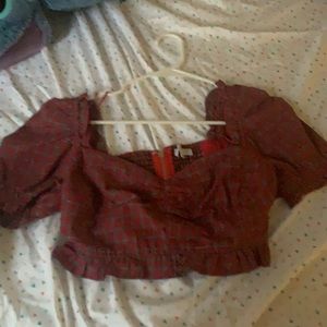 Red and black, crop top wore once